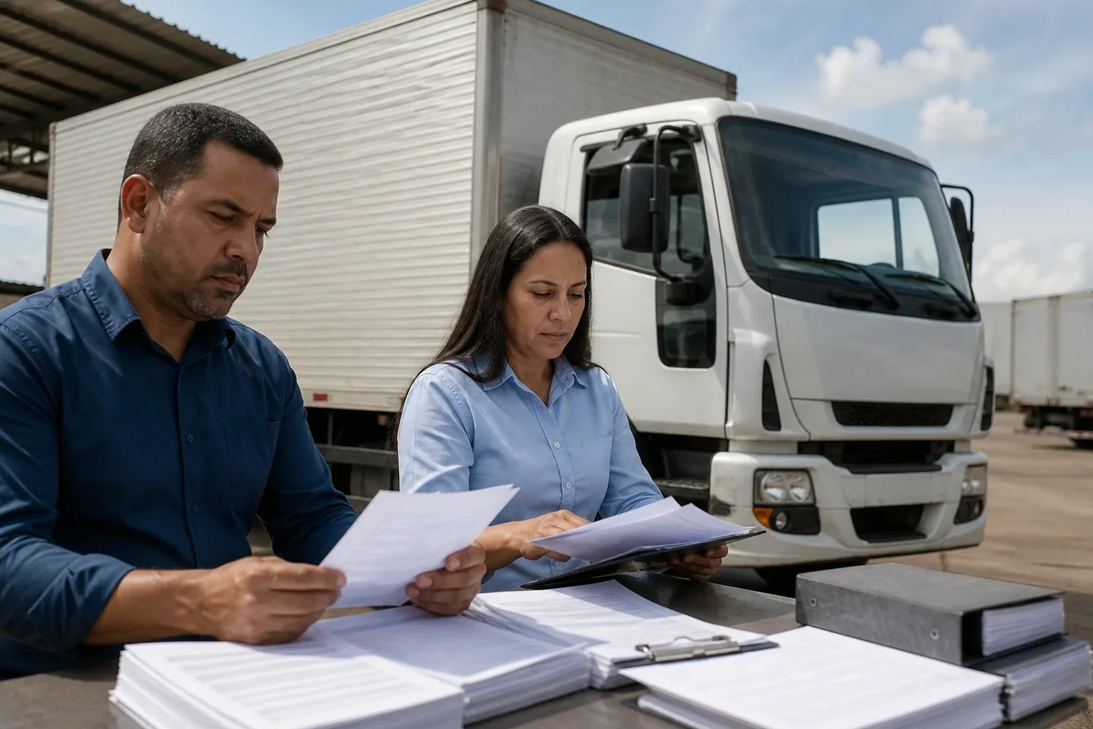 Despachante ocupando-se do cadastramento na ANTT para um cliente.